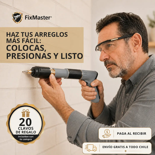 FixMaster Clavadora Manual Portátil - Incluye 20 Clavos de Regalo