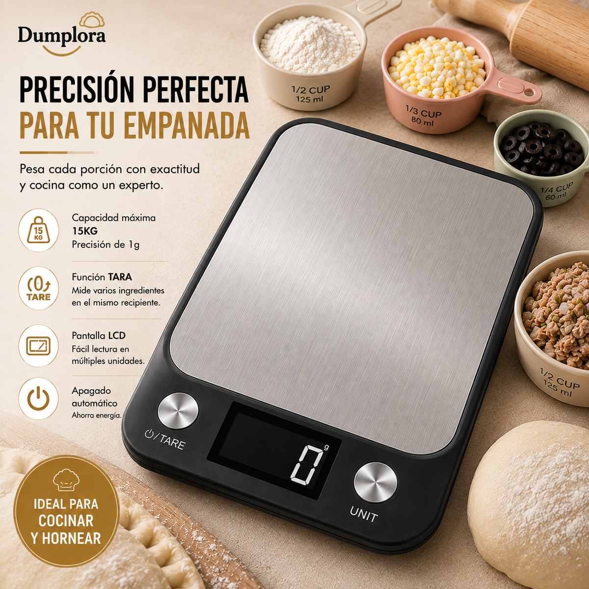Balanza Digital – Porciones más Uniformes para tus Empanadas
