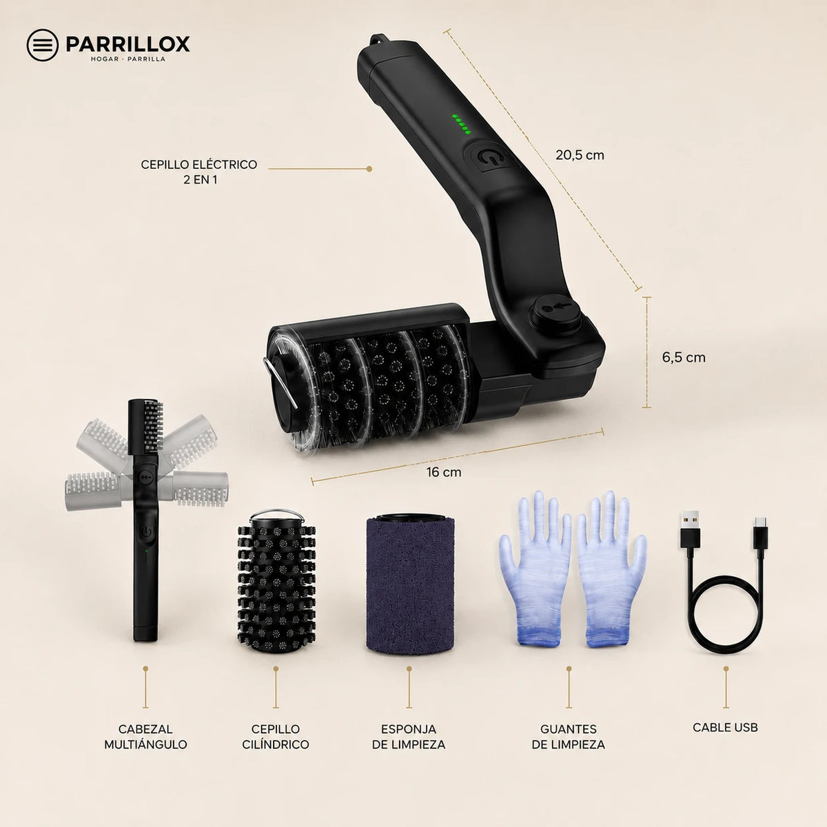 Parrillox - Haz más práctica la limpieza de tu parrilla - Cepillo para Parrilla 2 en 1