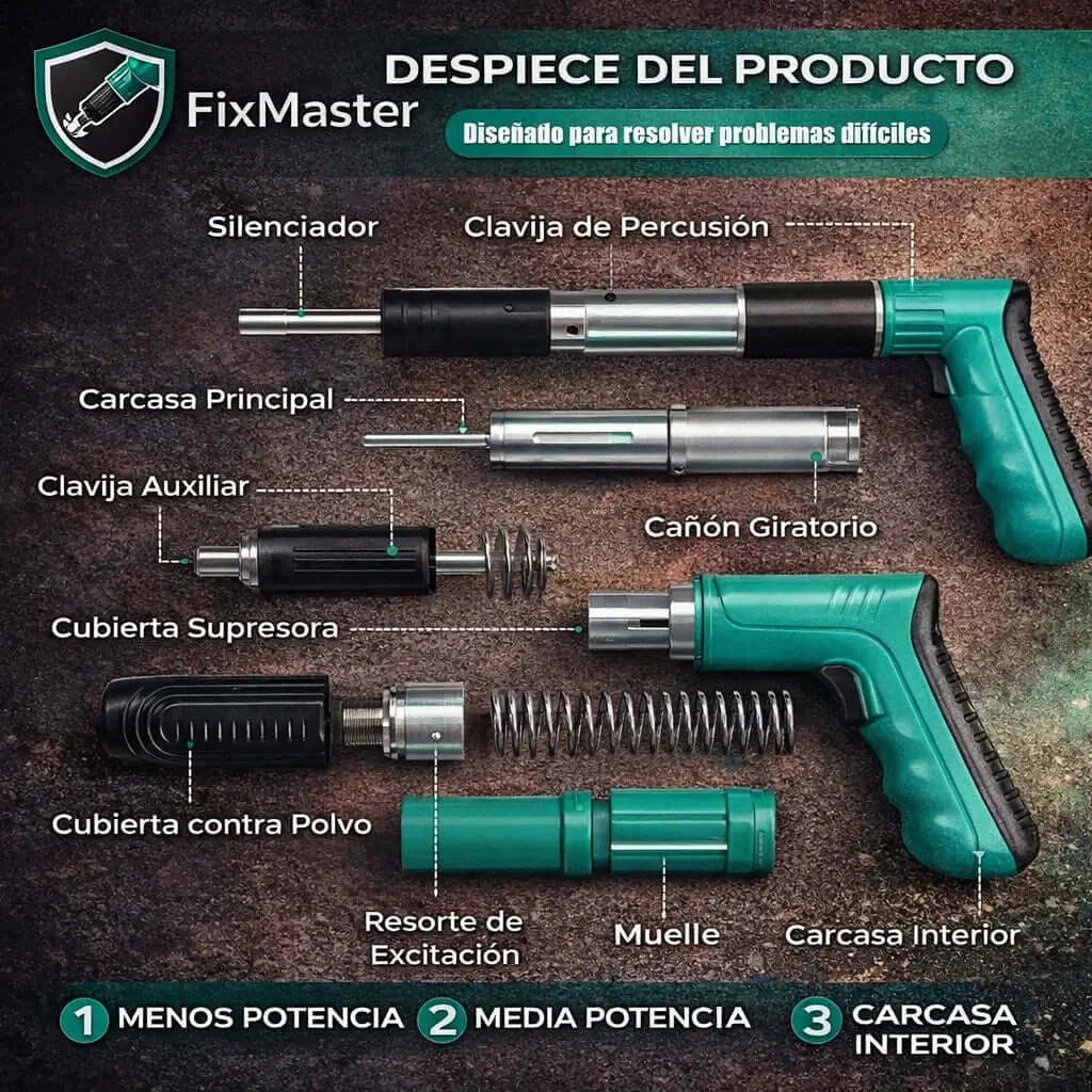 FixMaster Clavadora Manual Portátil - Incluye 20 Clavos de Regalo